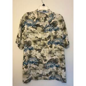 TOMMY BAHAMA Green Hawaiian Floral Shirt Tropical Caribbean Short Sleeve Mens XL